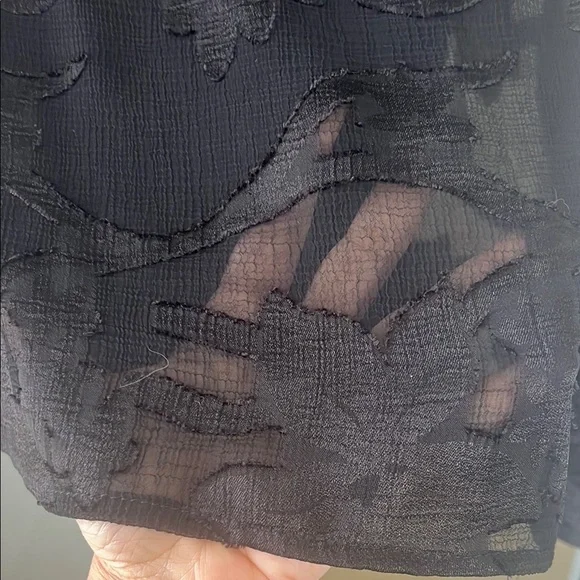 Anthropologie Amadi Black Sheer Floral Women's Top NWT - Picture 4 of 4